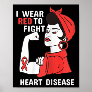 Poster Eu Visto Vermelho Para Combater Doenças Cardíacas 