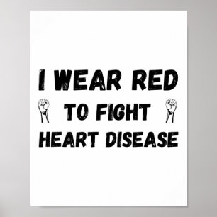 Poster Eu Visto Vermelho Para Combater Doenças Cardíacas