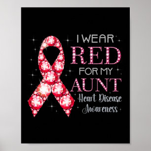 Poster Eu Visto Vermelho Para Minha Tia Doença Cardíaca S