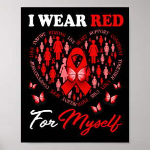Poster Eu Visto Vermelho Por Mim Mesmo Doença Cardíaca.
