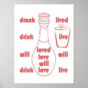Poster Eu viverei, amarei e beberei