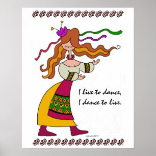 Poster Eu vivo para dançar a arte popular ucraniana