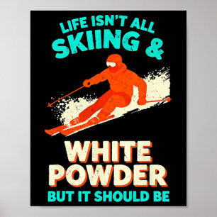 Poster Eu Vivo Para Óculos De Esqui De Neve Em Pó Branco