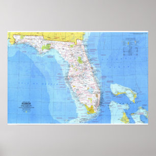 Poster EUA: 1973 Florida - MAP detalhado ...