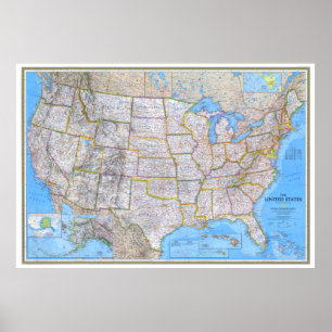 Poster "EUA: 1993/hoje - MAPA detalhado ...
