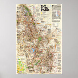 Poster EUA: 1995/1995 - Mapa das Rockies ...