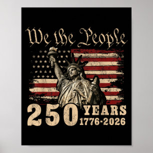 Poster EUA 250 Anos 1776-2026 O Povo Estátua da