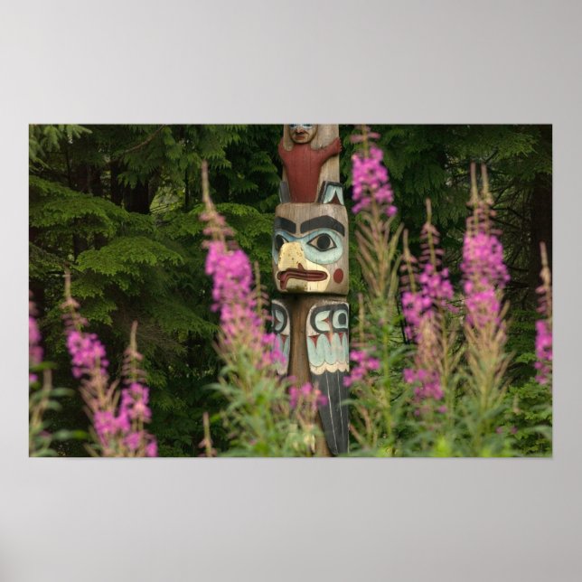 Pôster EUA, Alasca, Ketchikan, Totem Bight State (Frente)