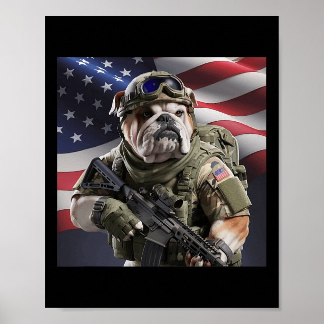 Poster Eua América Patriot Bull Dog As Commando (Frente)