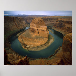 Pôster EUA, Arizona. Horseshoe Bend mostrando erosão por