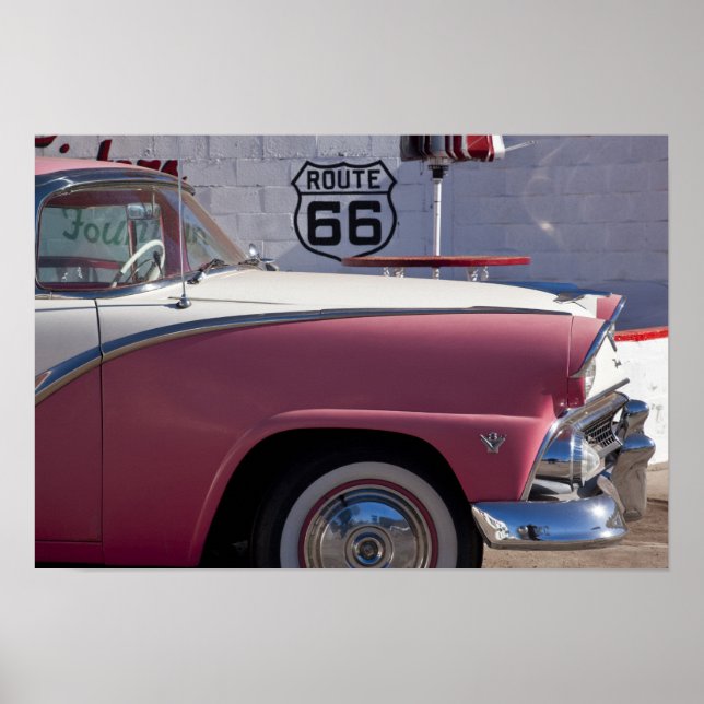 Pôster EUA, Arizona, Williams. Rt. 66 Cidade, anos 50 (Frente)