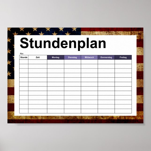 Pôster EUA / Bandeira esvajada (Frente)