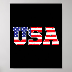 Poster Eua - Bandeira Patriótica Americana 4 De Julho
