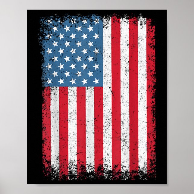 Poster EUA Bandeira Patriótica Americana Para Homens Meni (Frente)