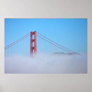 Pôster EUA, Califórnia. Golden Gate Bridge de Manhã