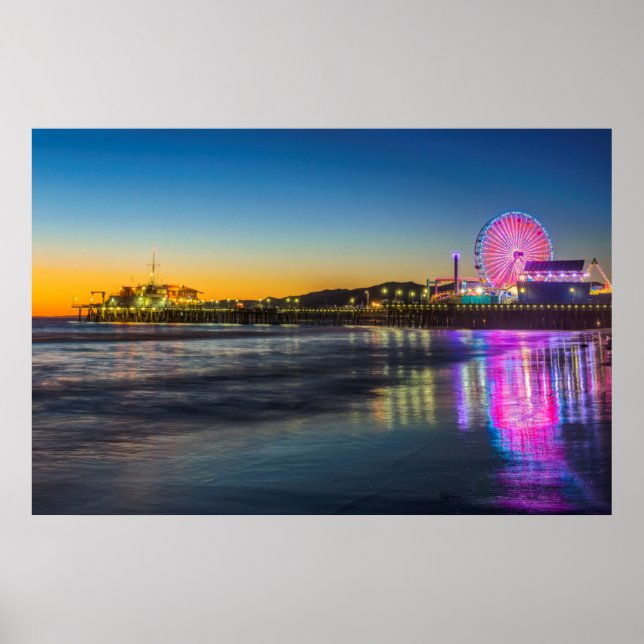 Pôster EUA, Califórnia, Los Angeles, Papais noeis Monica  (Frente)