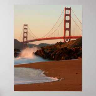 Poster EUA, Califórnia. Vista da Ponte Golden Gate