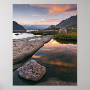 Pôster EUA, Colorado, Rocky Mountain NP. Aumento do sol