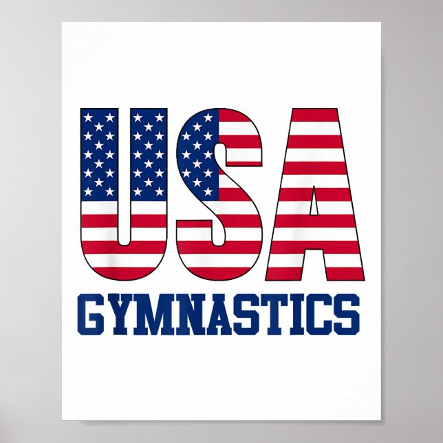 Poster EUA com American Flag Gymnastics Sports (Frente)