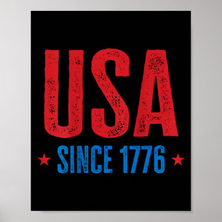 Poster EUA Desde 1776 Dia da Independência Patriótico Vin