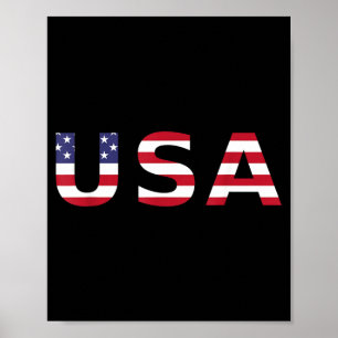 Poster Eua Em Um Design De Estilo De Bandeira Americana -