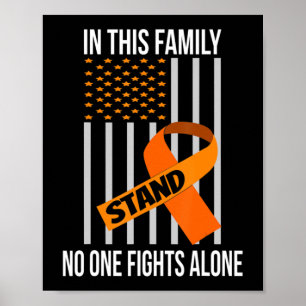 Poster EUA Flag Orange Ribbon Products Leucemia Sensibili