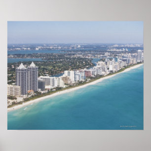Poster EUA, Florida, Miami, arquitectura da cidade com