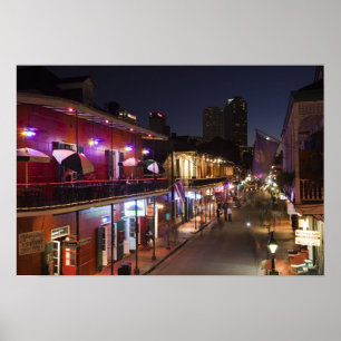 Pôster EUA, Louisiana, Nova Orleans. Trimestre francês