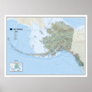 Poster "EUA: MAPA 2010 de Alaska…