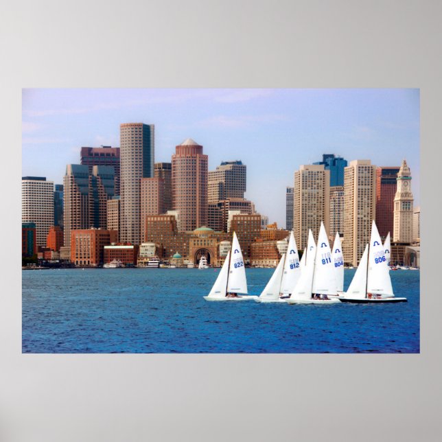 Poster EUA, Massachusetts. Linha Skyfront 4 de Boston (Frente)
