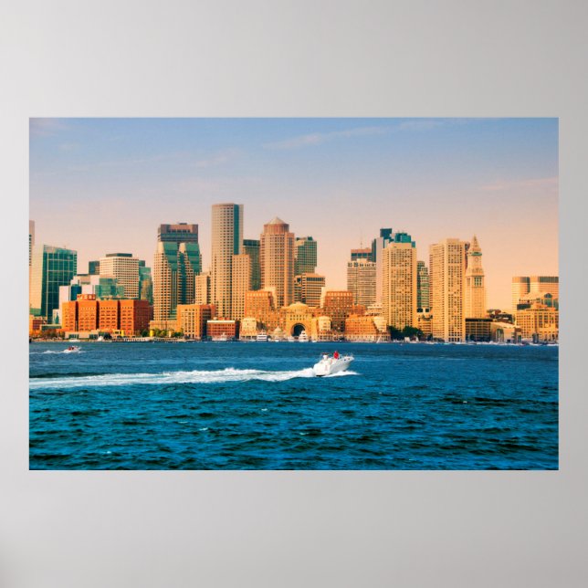 Pôster EUA, Massachusetts. Panorama da Praia de Boston (Frente)