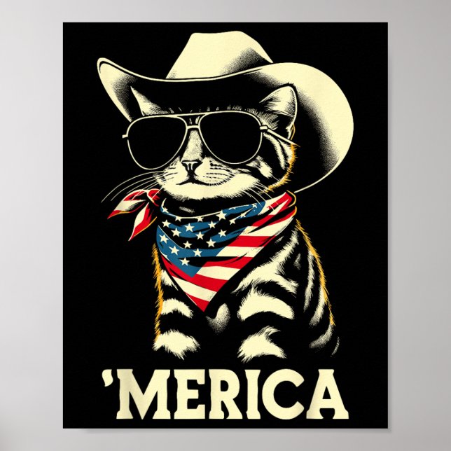 Poster Eua Merica Cat 4 De Julho Homens Mulheres Crianças (Frente)