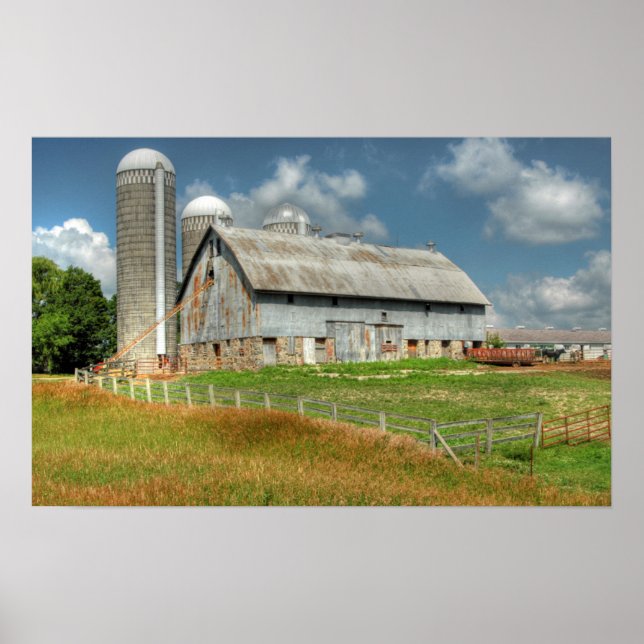 Poster EUA, Minnesota Barn E Silo (Frente)