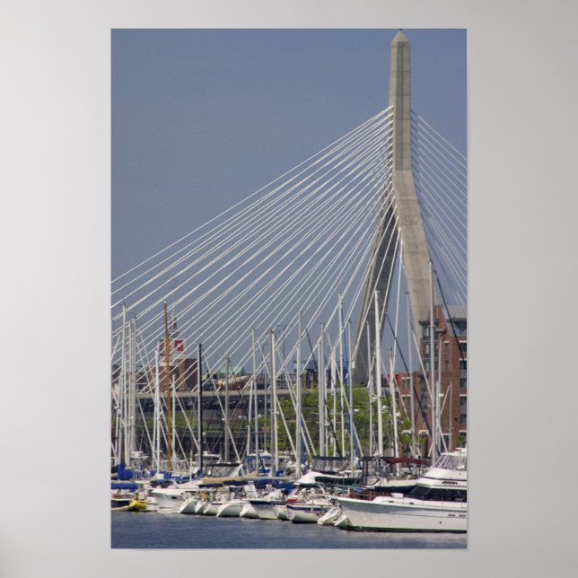 Pôster EUA, Nova Inglaterra, Massachusetts, Boston, barco (Frente)