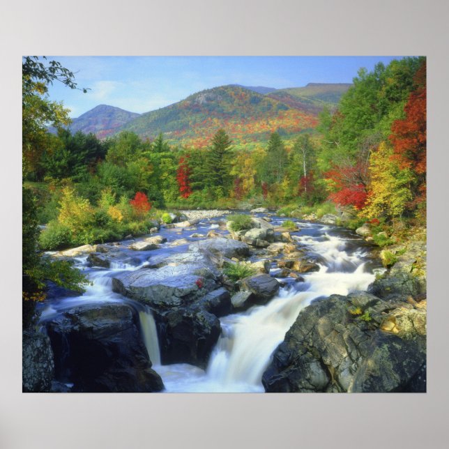 Pôster EUA, Nova York. Uma cachoeira no Adirondack (Frente)