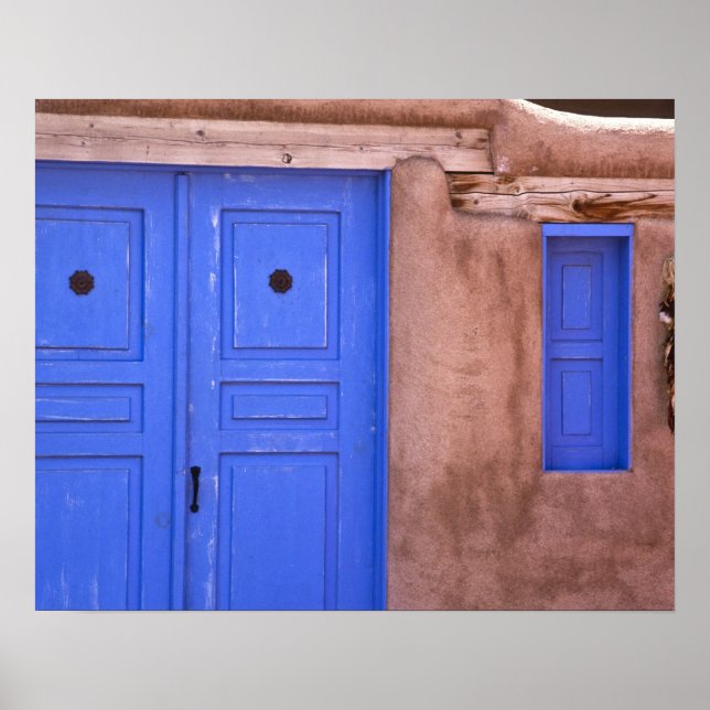 Pôster EUA, Novo México, Papais noeis Fe. Vista da porta  (Frente)