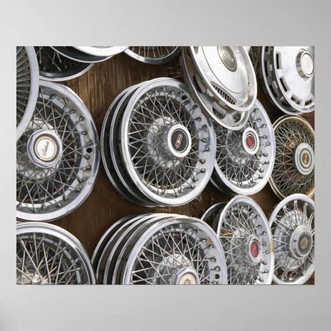 Pôster EUA, Novo México, Prewitt: Auto Hubcaps / Rt. 66 (Frente)