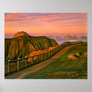 Poster EUA, Oregon, Bandon. Rochas vistas da trilha