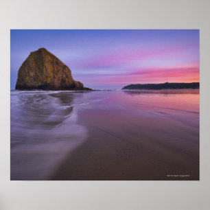 Pôster EUA, Oregon, Clatsop County, rocha do monte de