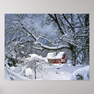 Poster EUA, Oregon, Condado de Clackamas. Neve fresca