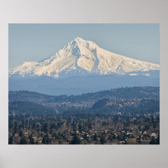 Poster EUA, Oregon, Monte Hood no inverno (Frente)