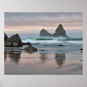 Pôster EUA, Oregon, praia de Bullards