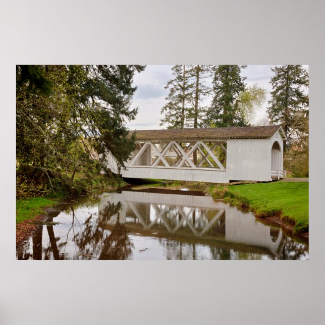 Pôster EUA, Oregon, Scio, Hannah Bridge (Frente)