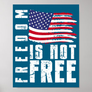 Poster EUA patriótico - bandeira americana liberdade - or