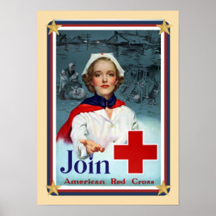 Poster EUA Patriótico - União da Cruz Vermelha