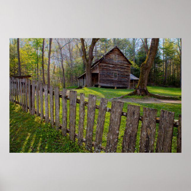 Poster EUA, Tennessee, cabine em Cades Cove (Frente)