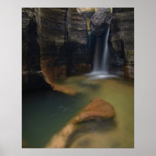 Pôster EUA, Utah, Parque Nacional Zion. Keyhole Falls em