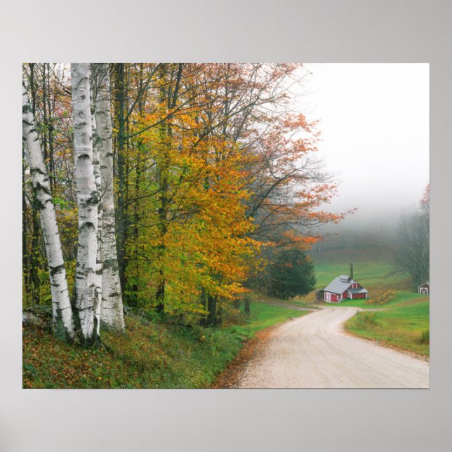 Poster EUA, Vermont. Casa De Açúcar Perto Da Cidade Do Su (Frente)