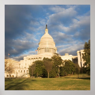 Pôster EUA, Washington DC, construção do Capitólio