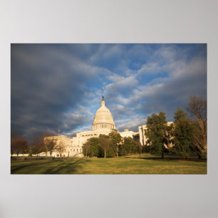 Pôster EUA, Washington DC, construção do Capitólio